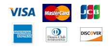 クレジットカード対応VISA・MasterCard・JCB・AMERICAN EXPRESS・Diners Club・DISCOVER